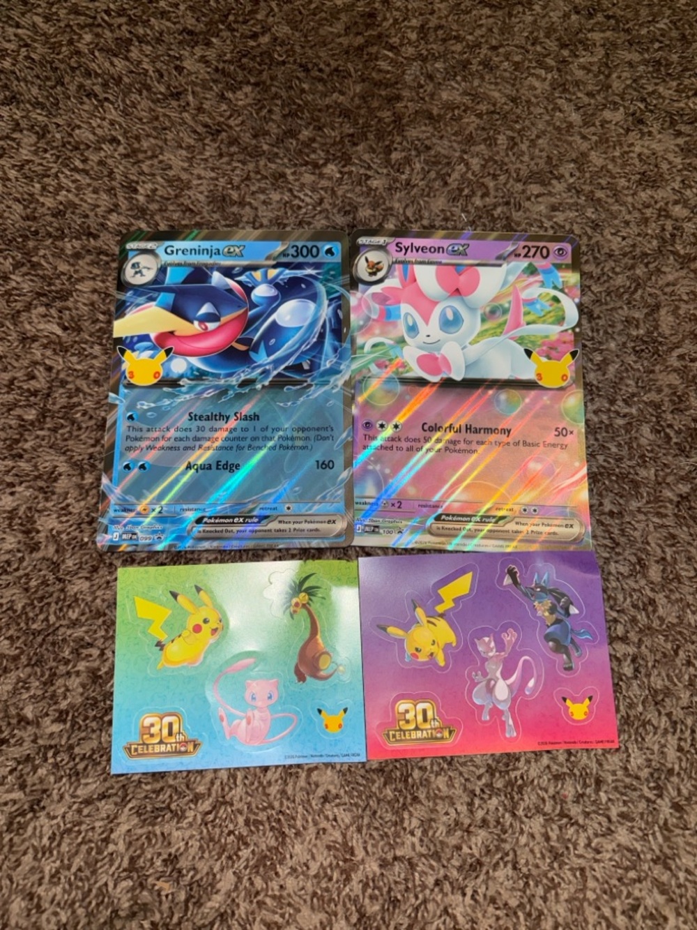 Greninja & Sylveon EX Oversized Promo Cards & Tech Stickers